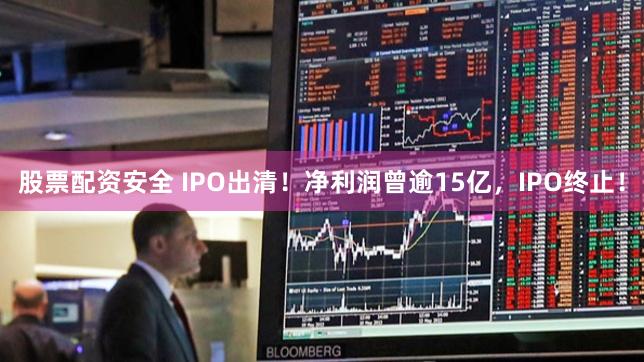 股票配资安全 IPO出清！净利润曾逾15亿，IPO终止！